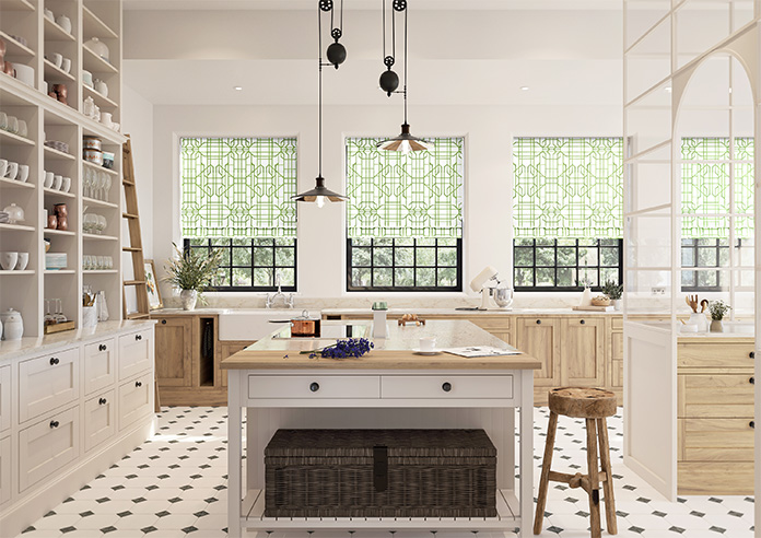 Bamboo Candy, Green White - Twist&Fit Roman Blind - Image 8